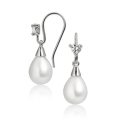 Серебряные серьги с пресноводным жемчугом Nasonpearl 2010 г инфо 12441r.