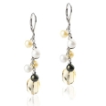 Серебряные серьги с жемчугом и кварцем Nasonpearl 2010 г инфо 12446r.